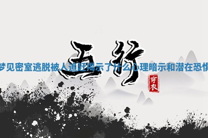 🏊 梦见密室逃脱 🕰 被人追赶揭示了什么心理暗示和潜在恐惧